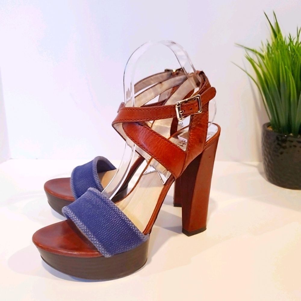 MICHAEL Michael Kors Blue Denim Platform 8.5M